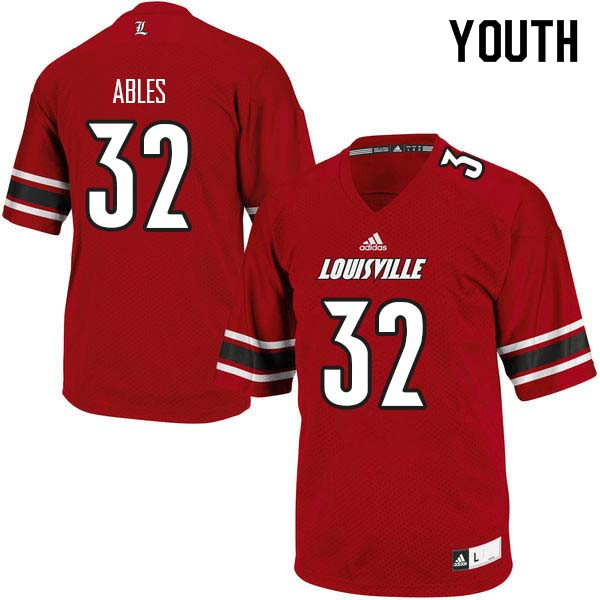 Youth Louisville Cardinals #32 Jacob Ables College Football Jerseys Sale-Red - Click Image to Close